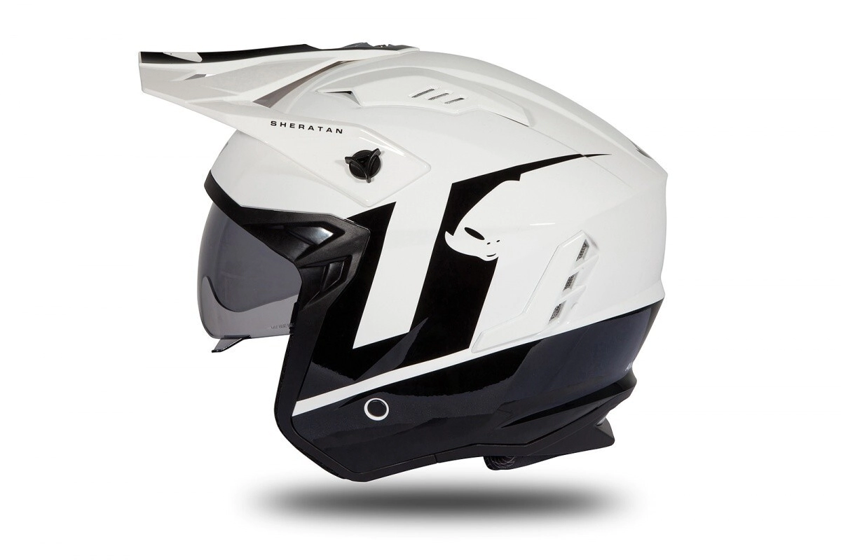 [UFO] Casco Jet Sheratan [Color: Blanco/Negro Brillante] Talle L