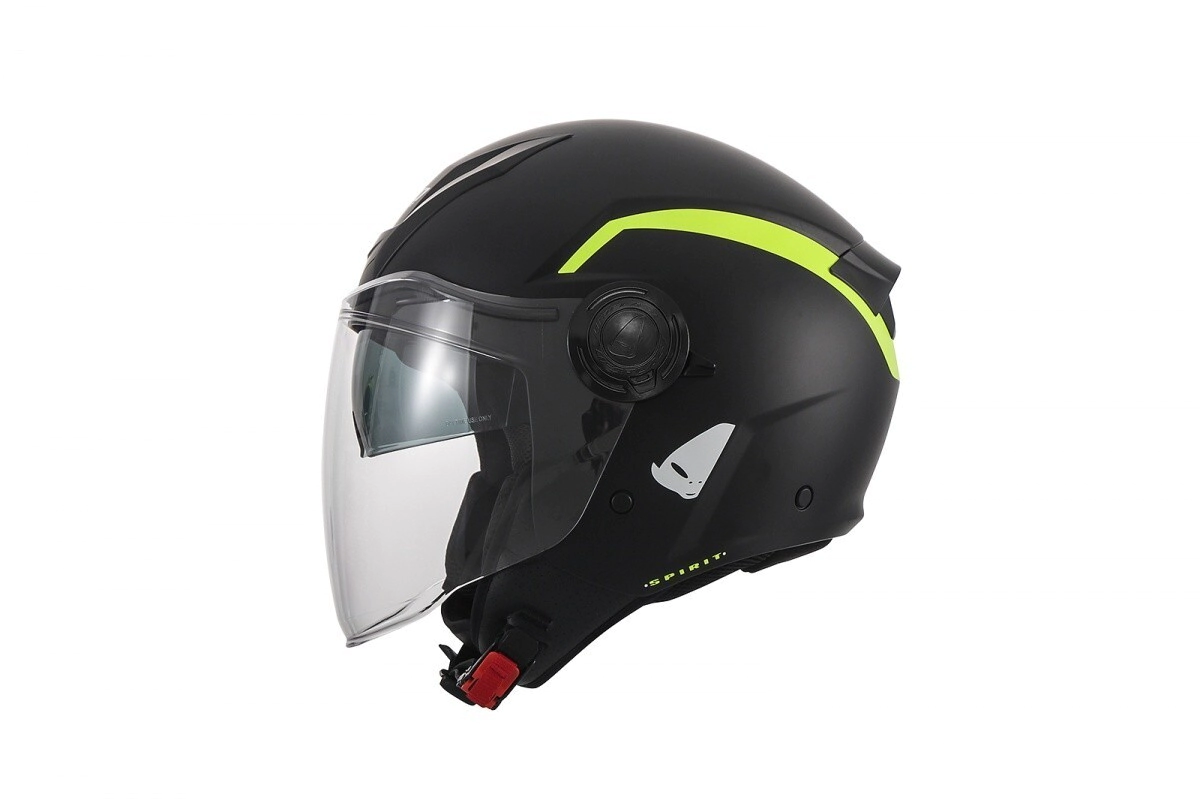 [UFO] Casco Jet Spirit [Color: Negro/Amarillo] Talle L