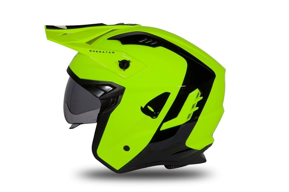 [UFO] Casco Jet Sheratan [Color: Amarillo Neón/Negro Brillante] Talle XL