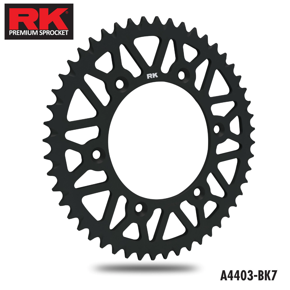 [RK] Corona de aluminio Z:48 Negra Autolimpiante KTM Husqvarna EXC 125 a 525 91-23, KTM E-XC 125 91-16, EXC 125 94-16