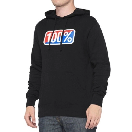 [100%] Buzo Classic Pullover Hoodie Fleece [Color: Negro] Talle:S