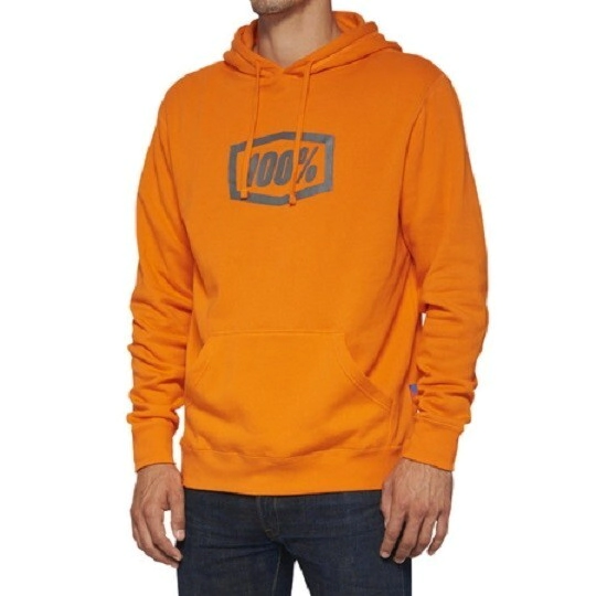 [100%] Buzo Icon Pullover Hoodie Fleece [Color: Naranja] Talle:S