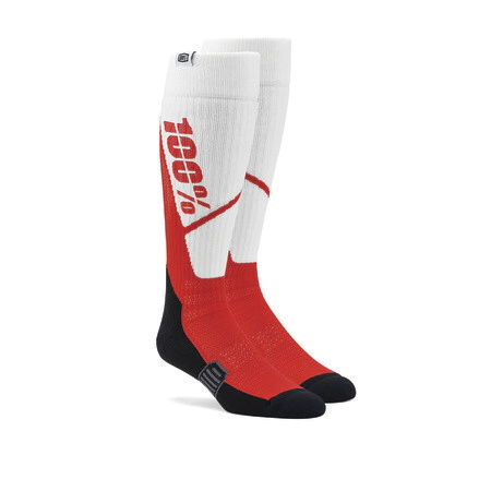 [100%] Medias Torque Thick Comfort MX Sock [Color: Blanco y Rojo] Talle:S/M