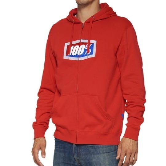 [100%] Campera Official Zip Hoodie Fleece [Color: Rojo] Talle:M