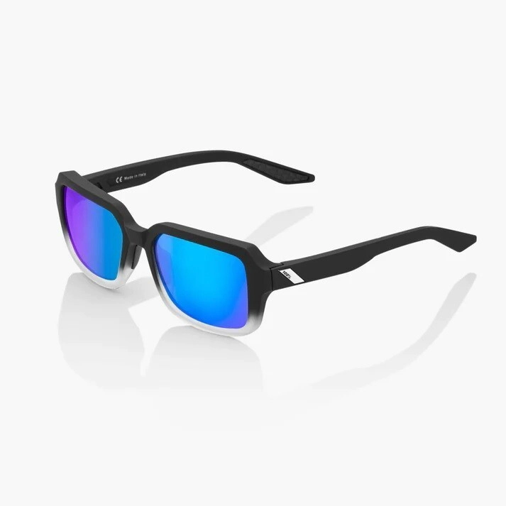[100%] Lentes de sol Rideley Soft Tact Black / White Fade, lente Blue Multilayer Mirror