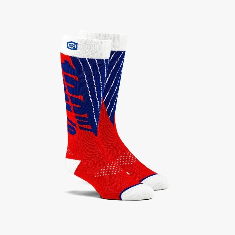 [100%] Medias Torque Thick Comfort MX [Color: Rojo/Azul] Talle:L/XL