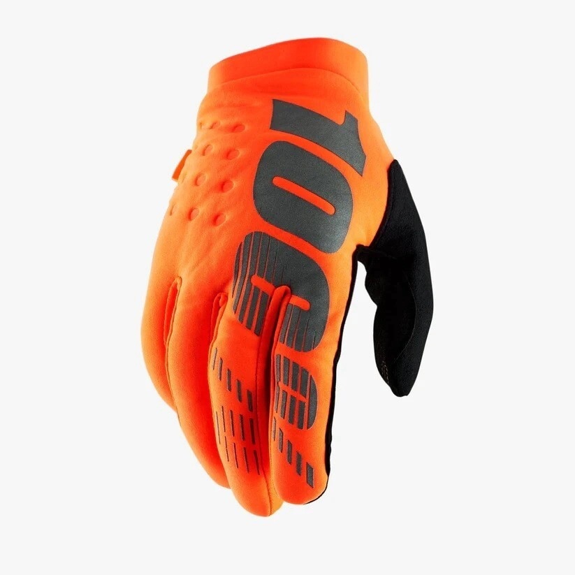 [100%] Guantes Juvenil Brisker Naranja Fluo/Negro Talle XL