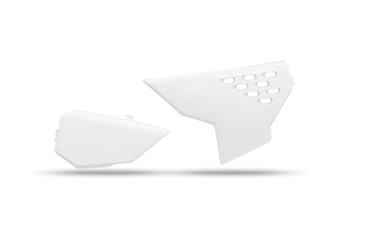 [UFO] Cachas laterales ventiladas [Color: Blanco] Husqvarna TC / TE / FC / FE / TX / FX 23-25 — FC 250-350-450 23-25, FC Heritage 250-350-450 23-25, FC Rockstar 250-450 23-25, FE 250-350-450-501 23-25… (22 modelos)