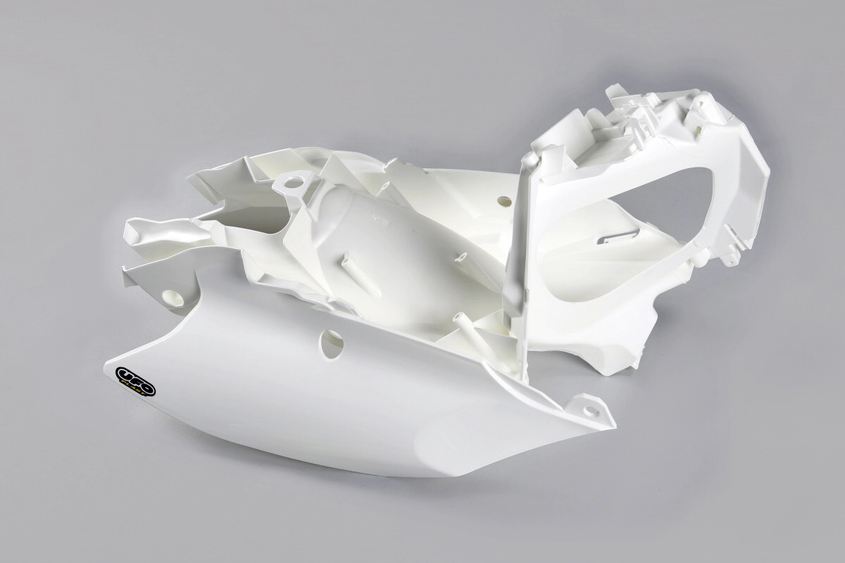 [UFO] Cachas laterales [Color: Blanco] KTM SX / SX-F / EXC / EXC-F 125 a 450 11-16 — E-XC 125 11-16, EXC 125 11-16, SX 125 11-16
