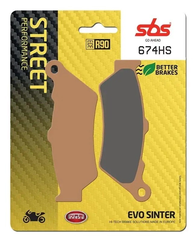 [SBS] Kit de Pastillas de freno | FA209 | 674-STREET (Sinterizada) (Delantero) MT/NK BMW 650-1250 Royal 450-650 Triumph DS900