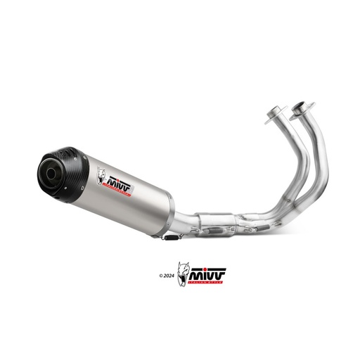 [MIVV] Escape Completo 2x1 Oval Titanium con Tapa de Carbono Kawasaki Ninja 650, Z650 2024-26