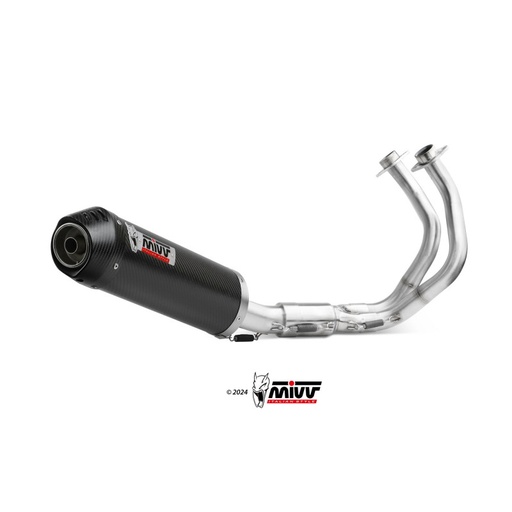 [MIVV] Escape Completo 2x1 Oval Carbon con Tapa de Carbono Kawasaki Ninja 650, Z650 2024-26