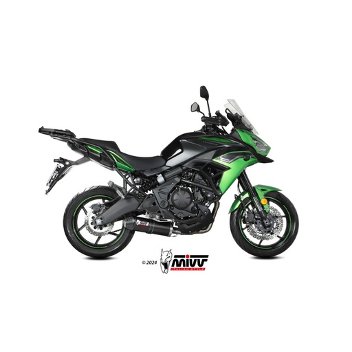 [MIVV] Escape Completo 2x1 Oval Black con Tapa de Carbono Kawasaki Versys 650 2024-26