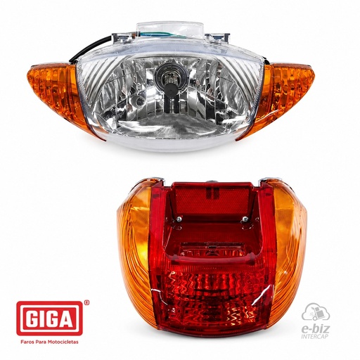 [GIGA] Juego de faros y guiños Delantero Trasero Gilera SMASH / Corven ENERGY / Guerrero TRIP AMBAR
