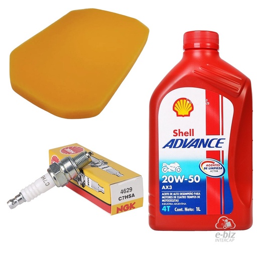 [VARIAS] Kit de service Aceite 20W50 Bujia Filtro Brava Nevada 110 03-12 || Cerro BIX 110 05-24 || Corven Energy 110 06-24 || Gilera Smash 110-125 20-23 || Honda Biz 100 10-24… (+1 marca · 1 modelo)