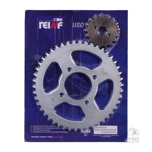 [Reinf] Kit corona y piñon C45 46 17-428 Dual Motomel Skua 150 09-24