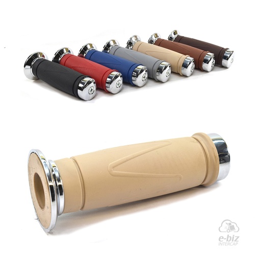 [MDA] Puños Styler Classic CON Punteras Aluminio-Rubber Grip 120MM Natural