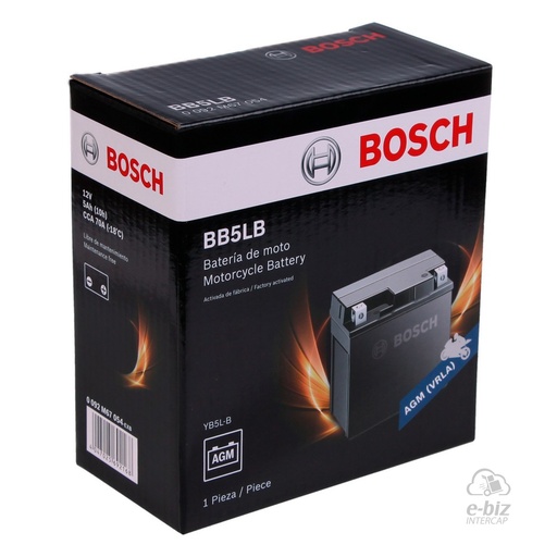 [Bosch] Batería BB5LB 110CC 105 Bajaj Rouser NS LS 135 07-24 || Cerro BIX 110 05-24 || Corven Energy 110 06-15 || Gilera Smash 110 20-23 || Honda Wave S 110 2015… (+4 marcas · 7 modelos) || Yamaha FZ16