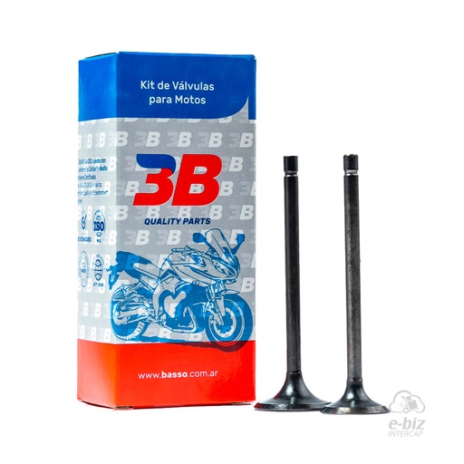 [BBB] Kit de valvulas de admision y escape Juego Valvula ADM-3408 ESC-23409 Appia Brezza 150 2015 || Corven Hunter 150 2018 || Motomel Skua 150 09-24 || Zanella RX 150 05-24, ZR 150 2024 || Honda XL125, Altino 150R