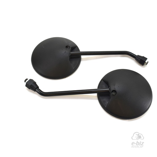 [MDA] Espejos Retrovisores Juego Redondo Rosca 10MM Varilla Negra Honda Biz 100-125 99-24, XR L 125 04-11 || Honda C100 Simple Codo