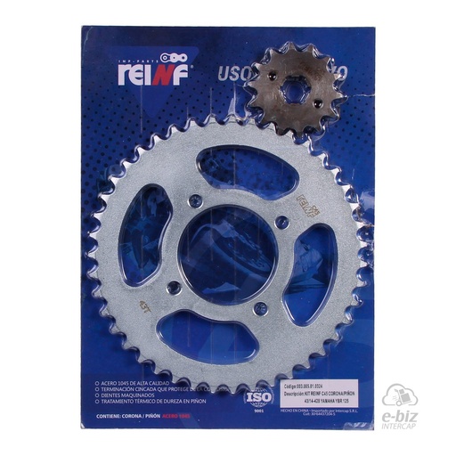 [Reinf] Kit corona y piñon C45 43 14-428 Yamaha YBR 125 00-24, YBR ED 125 12-23