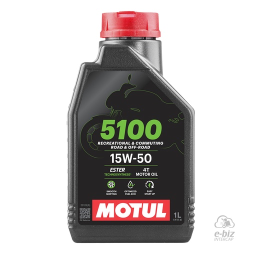 [Motul] Aceite de motor 4T Semisintetico 5100 Ester 15W50 NEW 1 LT.