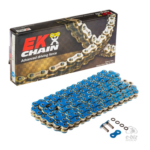 [Ek Chain] Cadena de transmision [Color: Azul] (O-Ring) 520 118 MLJ BMW F GS 650 00-12, G GS 310 18-24 || Bajaj Rouser NS 200 2018 || Guerrero GRF 250 12-18 || Honda CR 125-250 92-07, CRF 250-450 02-24… (+6 marcas · 37 modelos) | (8000 lbs)