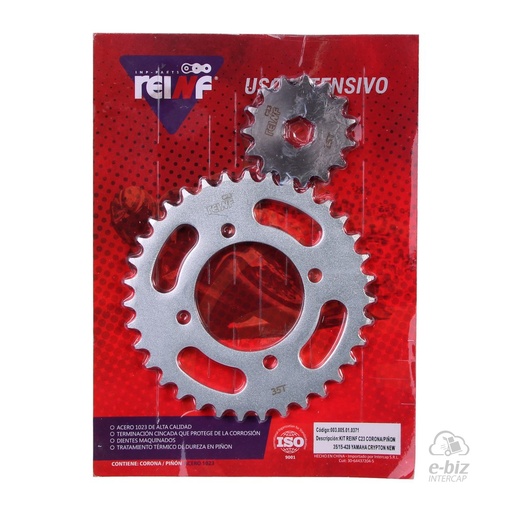 [Reinf] Kit corona y piñon C23 35 15-428 Yamaha New Crypton 110 12-24