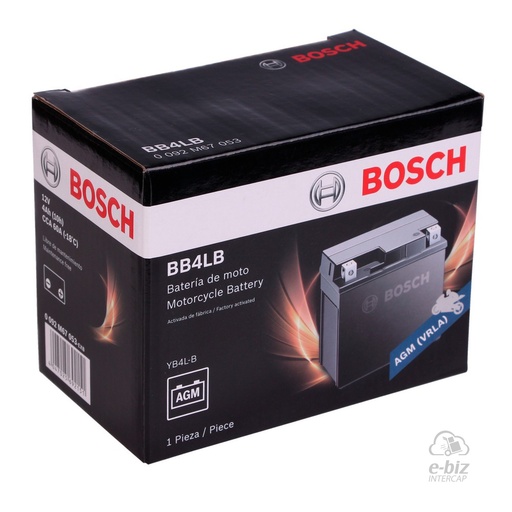 [Bosch] Batería BB4LB F110 S70 Guerrero GT Day 110 04-24 || Honda CRF F 70 03-24 || Kymco ZX 50 00-07 || Piaggio Skipper 150 94-97 || Zanella Hot 90 05-24… (1 modelo)