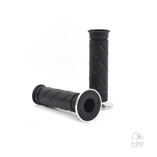 [MDA] Puños [Color: NEGRO] Scooter 116MM Cromado Honda CG 150 04-24, CG Titan 125 00-01, CG Titan NEW 150 14-19 || Honda BIZ Rubber Grip