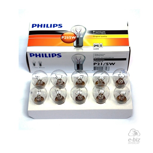 [Philips] Lámparas (21/5W) Caja 10 Lampara 12499 12V Stop Posicion 110 200 Honda Biz 125 06-24, CBX Twister 250 08-19, CG 150 04-24, CG Titan 125 05-24, CG Titan NEW 150 14-19, CRF L 250 13-20