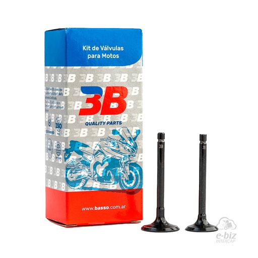 [BBB] Kit de valvulas de admision y escape Juego Valvula ADM-3950 ESC-3951 Yamaha XTZ 125 15-17, YBR 125 00-24, YBR ED 125 12-23