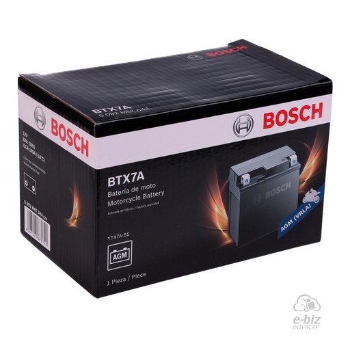 [Bosch] Batería BTX7A DAKAR200 CUSTOM150 Appia Brezza 150 2015 || Zanella RX 150 08-24, Styler 150 2021 || Appia Breza 150