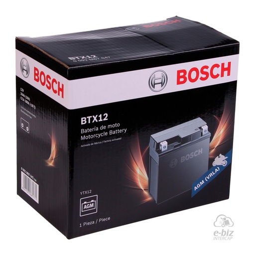 [Bosch] Batería BTX12 Corven Triax Touring 250 15-24 || Kymco People 250 2008 || Kawasaki Ninja ZX6R, ER650 || Suzuki DL650 || Yamaha YFM300