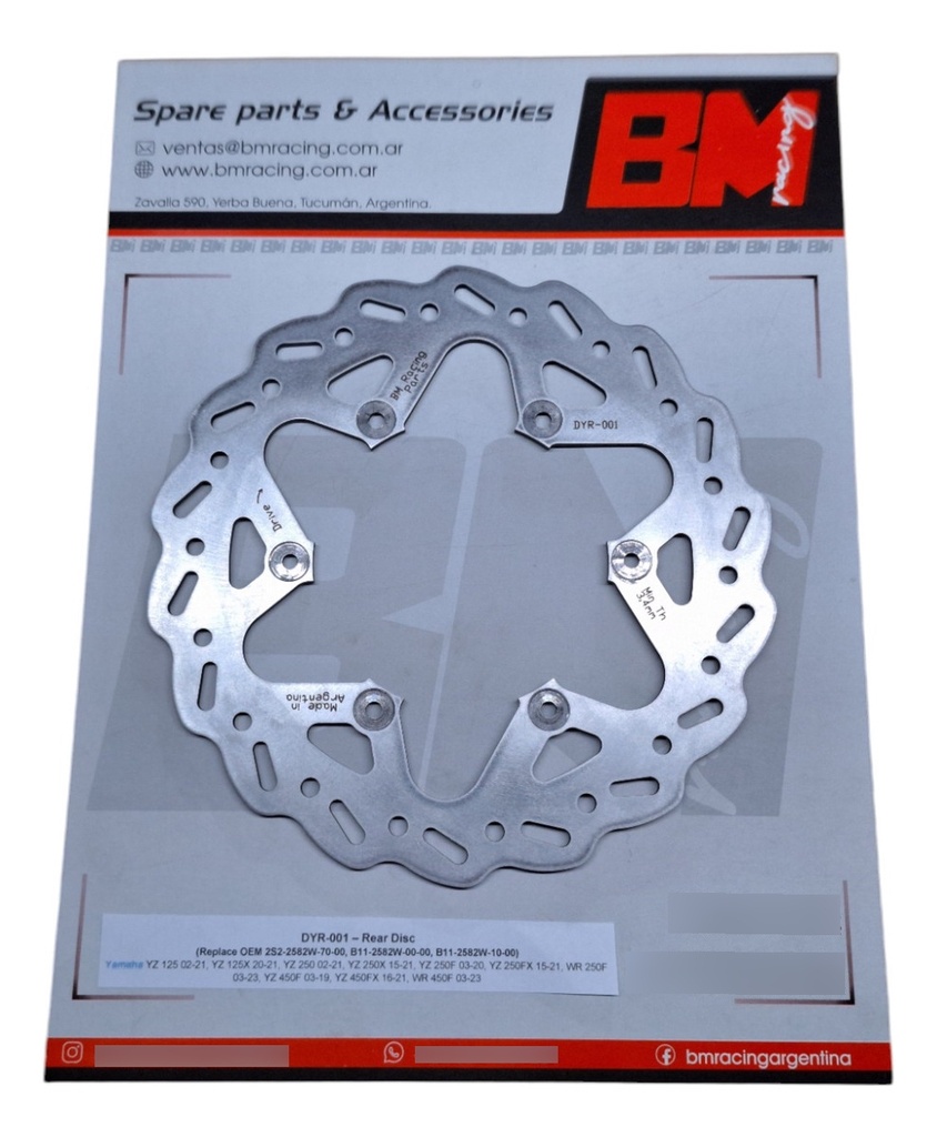 Disco De Freno Trasero Yamaha Yz 125-250, Yzf-wrf 250-450