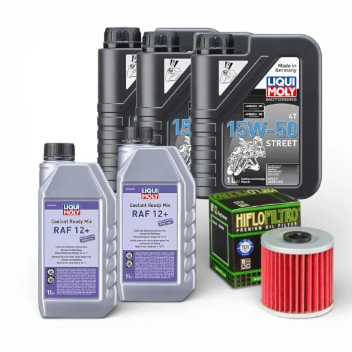 Kit de cambio de aceite y filtro Kawasaki KLR 650 87-25, Tengai KLR 650 89-90 [Liqui moly + HifloFiltro]