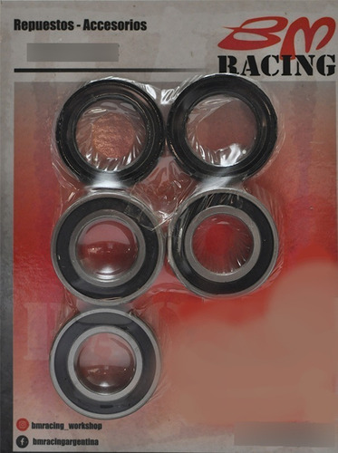 BM Racing - Kit Rodamientos Rueda Trasera Honda FMX650 (Euro) 05-06, FX650 (Euro) 99-00, NX500 (EURO) 93-99, NX650 (Euro) 88-89, SLR 650 (Euro) 97-98, XL600V TRANSALP (Euro) 87-96, XR250L 91-96, XRE300 (SA) 10-12