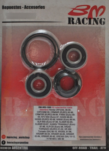 [WB-1069] Kit Rodamientos De Rueda Del Honda Transalp XLV 600, XR 250R 89-04, XR 250 Tornado 98-24