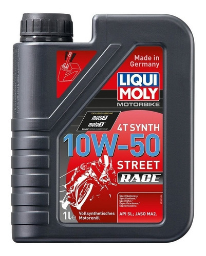 Liqui Moly - Aceite de Motor Motorbike 4T Synth 10W-50 Street Race x 1L